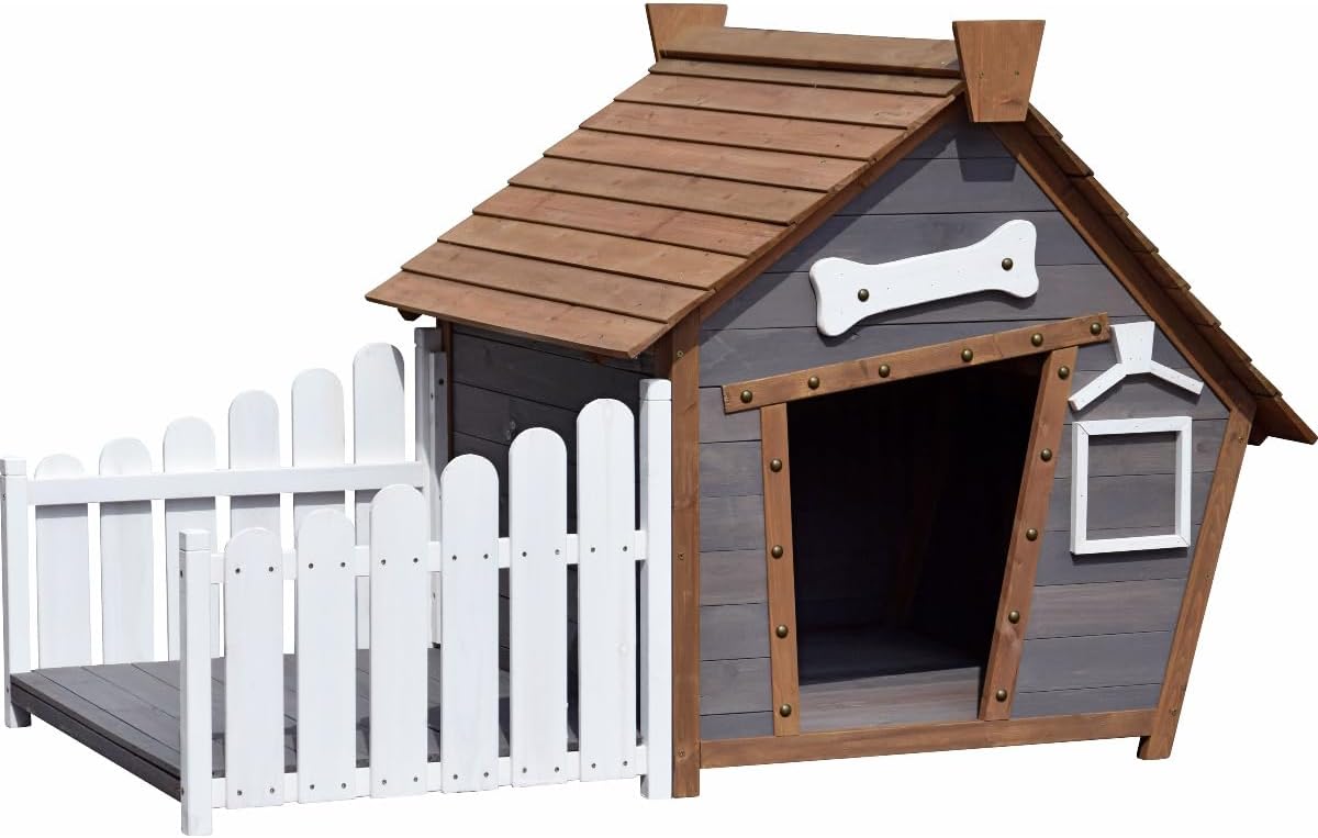 Dobar Hundehütte Porch Hundehaus Hundekäfig Holzhütte Haustierhütte