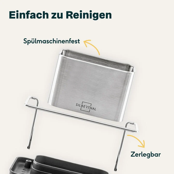 Spülbecken-Organizer, Edelstahl, Silberfarben, Zerlegbar, Spülmaschinenfest