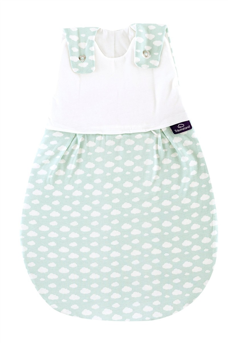 Schlafsack, Baby, Wolkenmuster, Mintgrün, Grau-weiß