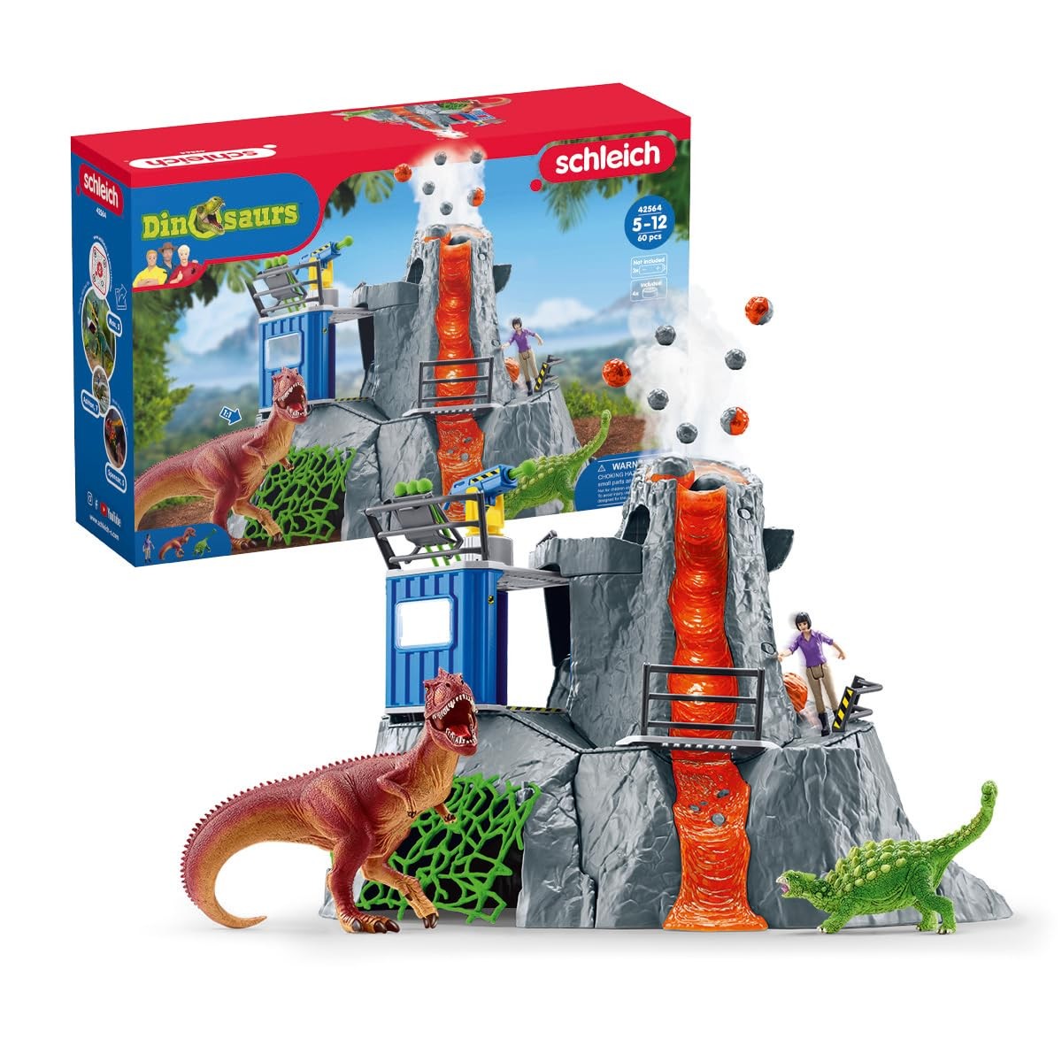 Dinosaurier-Spielset, Kletterlava, Kinderspielzeug, Kletterturm, Dinosaurierfiguren