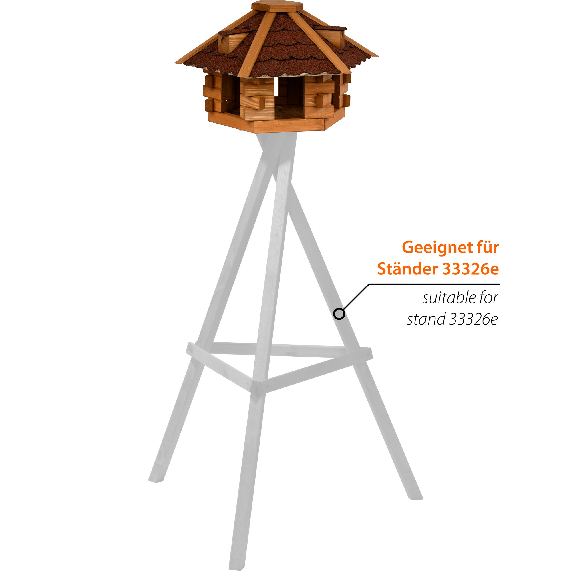 Vogelhaus, Vogeltränke, Holz, Standfuß, Vogelhaus auf Stativ