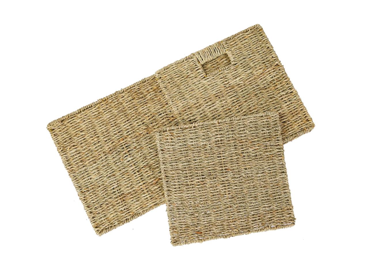 1x Aufbewahrungskorb Korb geflochten aus Seegras passend für Kallax 32 x 34,5 x 32 cm
