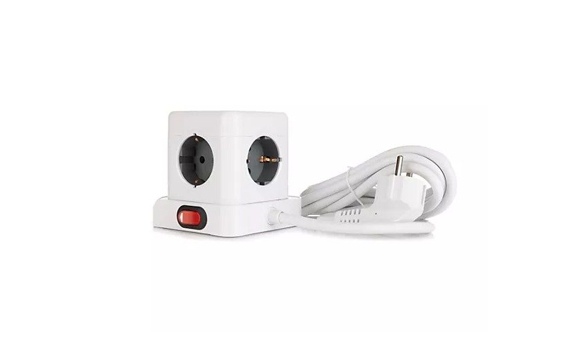Steckdosenwürfel 9-fach Anschluss inkl. 3x USB-A 1x USB-C Steckdose Strom weiß