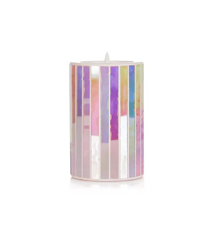 ELAMBIA LED Kerze Mosaik Glas Flamme Luma Dekokerze Tischdeko