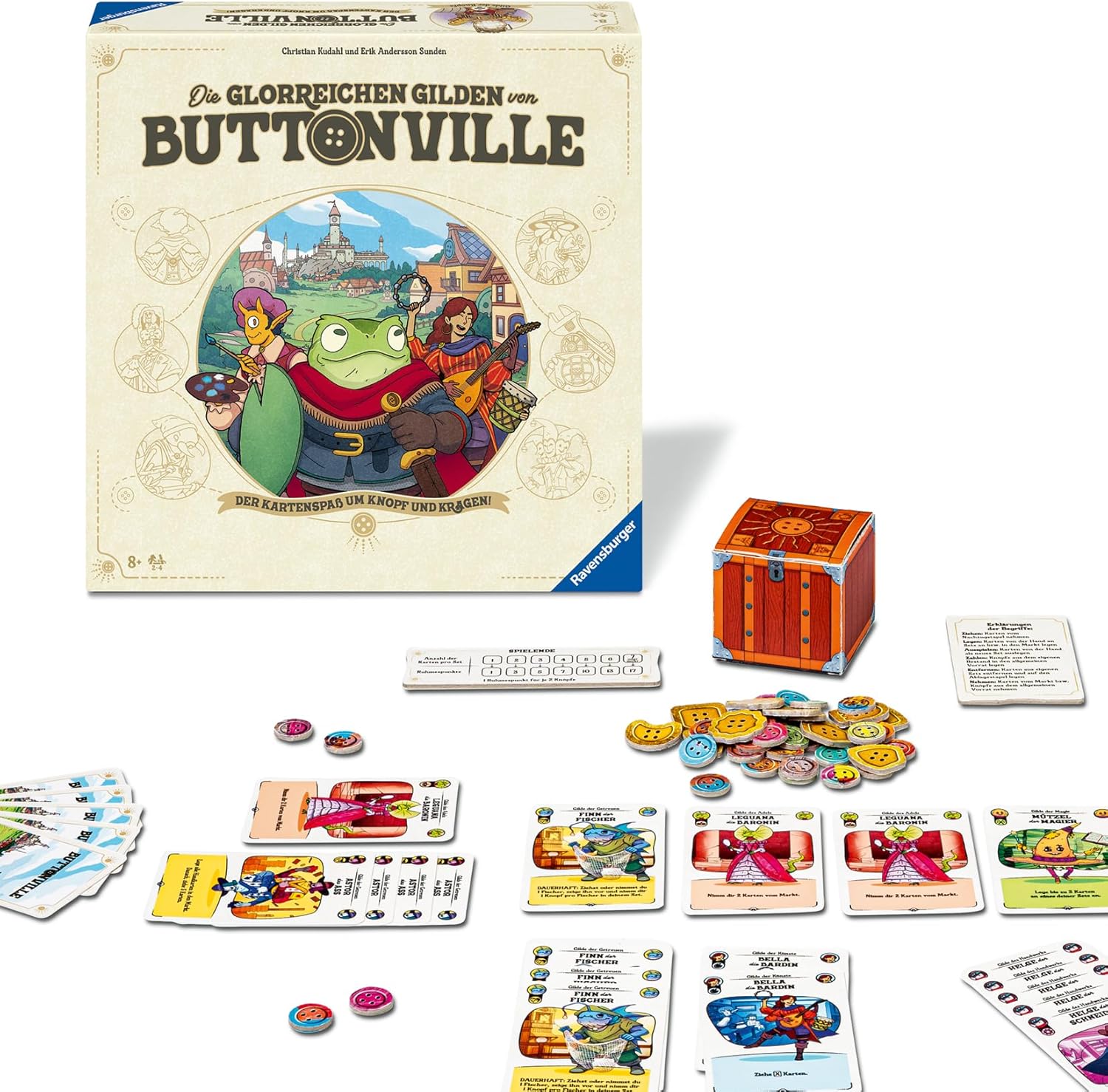 Ravensburger 24783 Die glorreichen Gilden von Buttonville Kartenspiel Gesellschaftsspiel