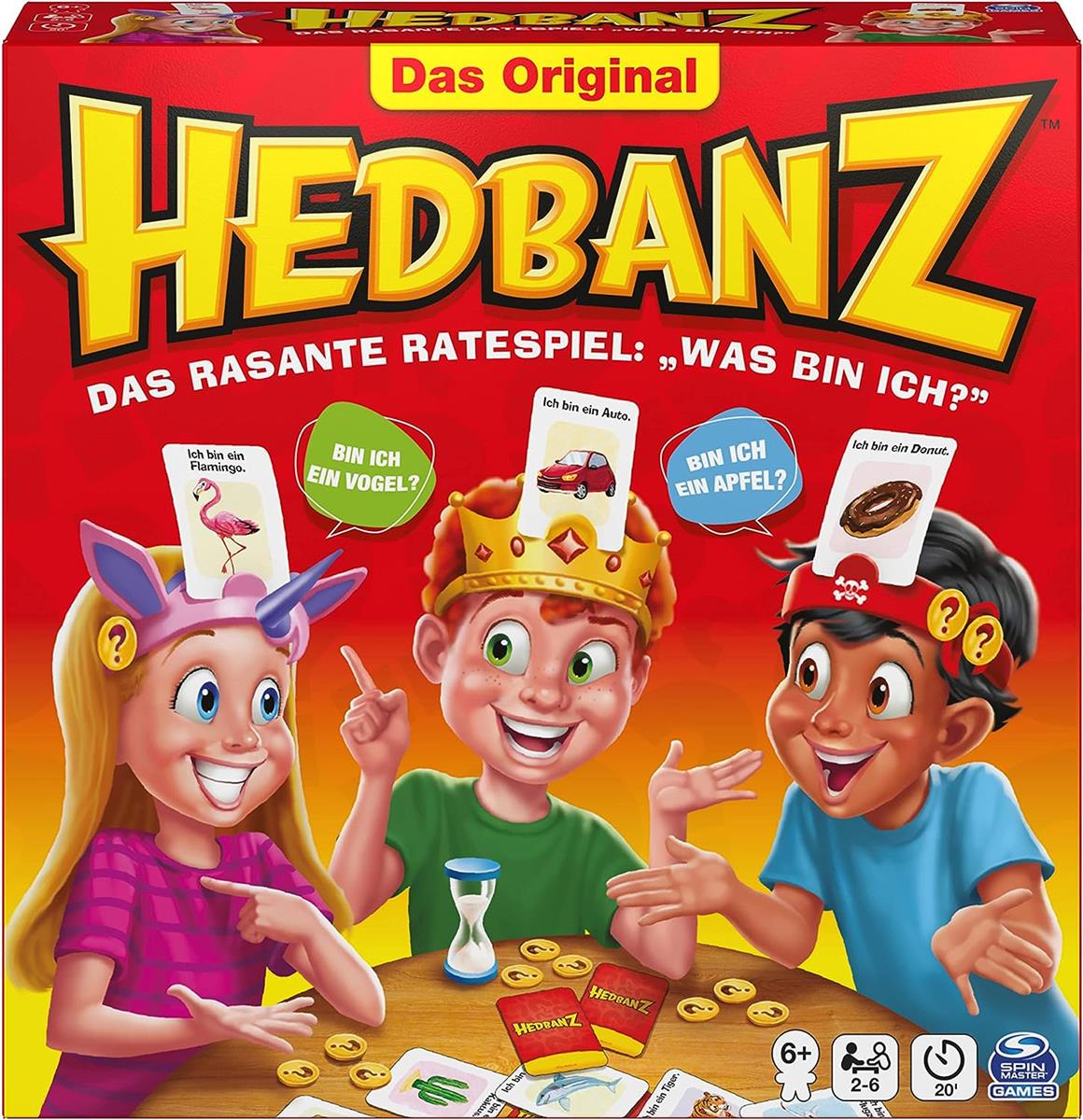 Spin Master Games Hedbanz Ratespiel Kommunikationsspiel Familienspiel Pirat Katze Einhorn König Patient Schlafmütze Spiel