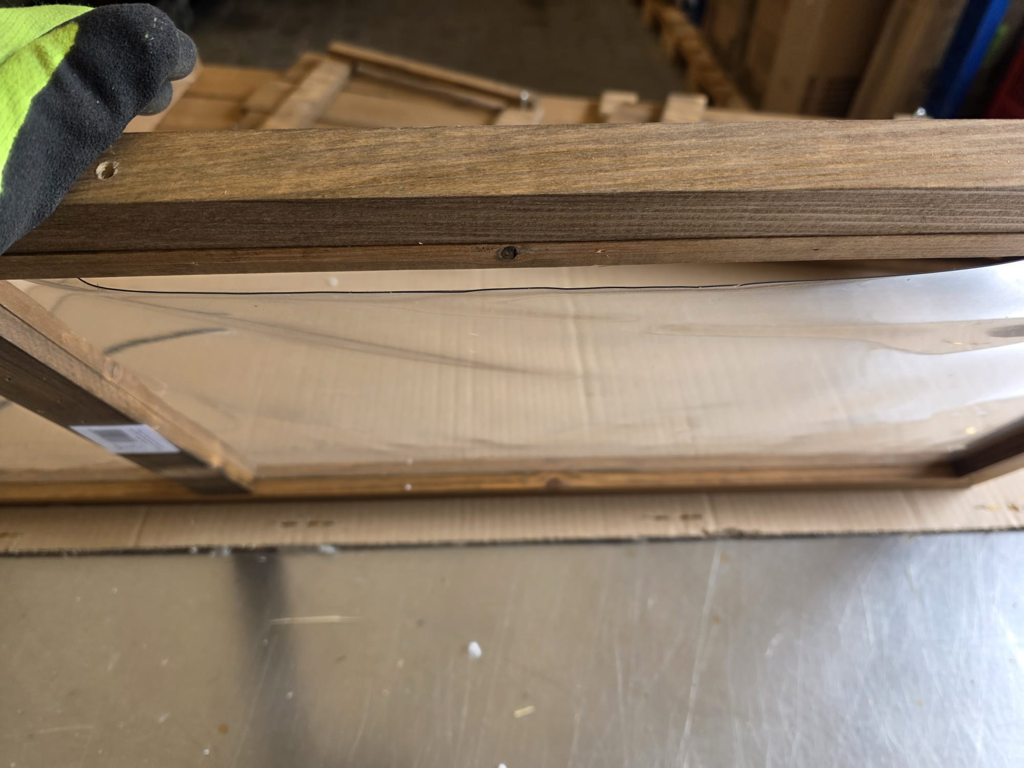 dobar Frühbeet-Aufsatz aus Holz für Hochbeete - Frühbeet-Kasten mit Folie - 117 x 40 x 26 cm - Dunkelbraun #D378