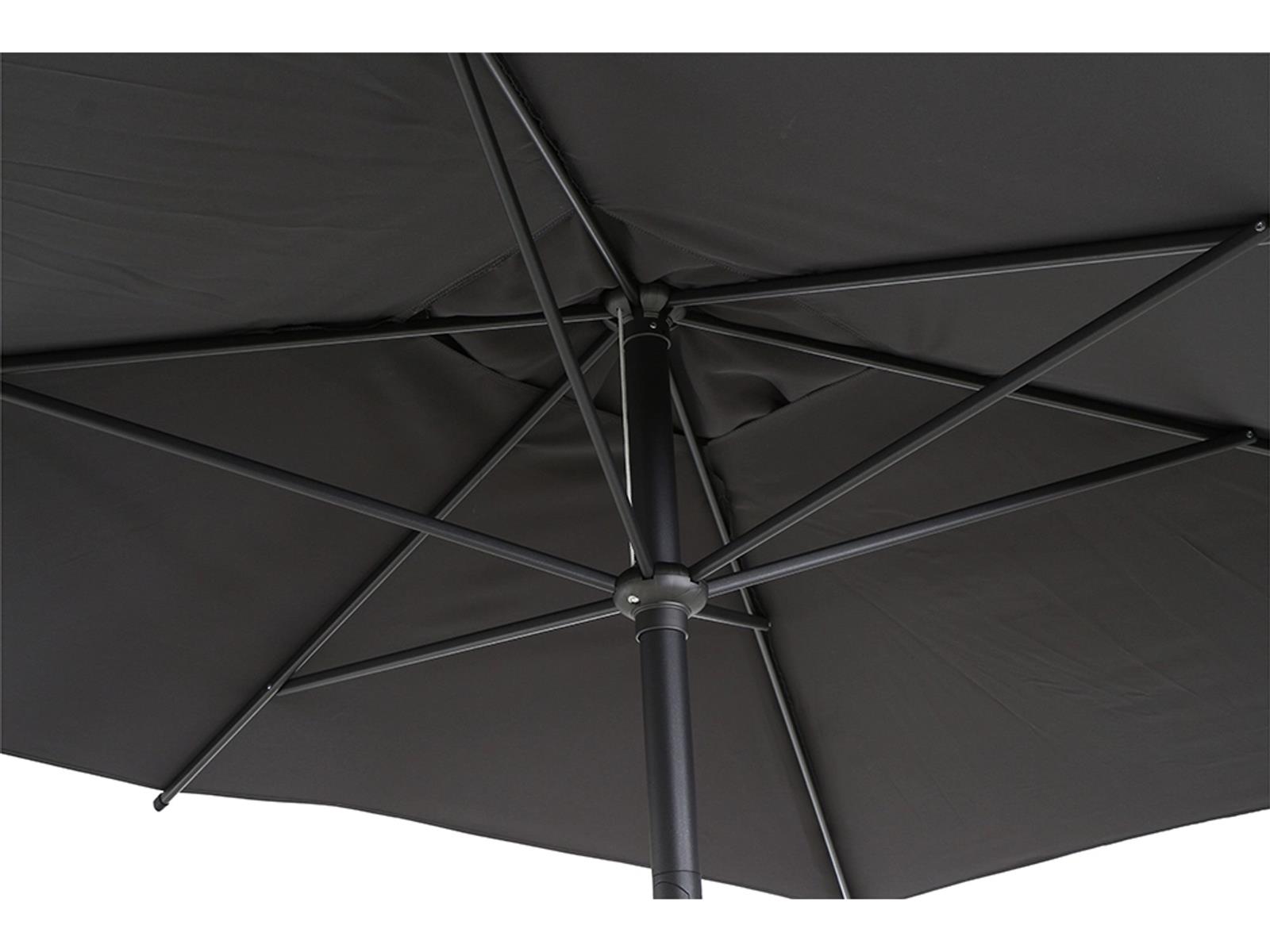Siena Garden Marktschirm Isa 300 cm x 200 cm Anthrazit mit Kurbelmechanik