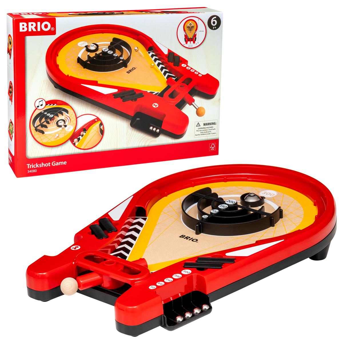 BRIO 34080 Trickshot-Geschicklichkeitsspiel - Spannendes Challenge Game mit vielfältigen Spielfunktionen - Empfohlen ab 6 Jahren