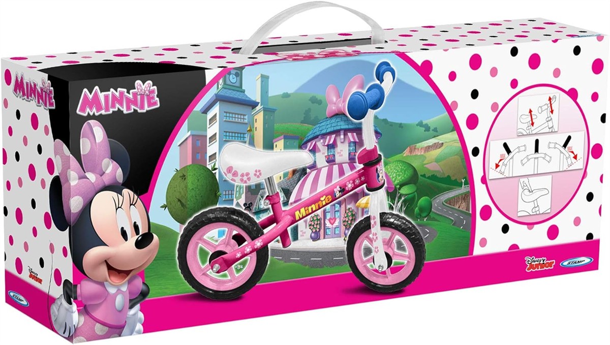 Kinderfiets,  Minnie, roter Fahrradrahmen, Pfalgrarouter, Pedalrad, Mickey Mouse