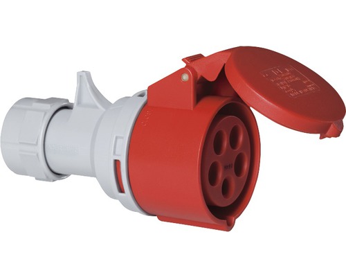 CEE-Stecker, IEC-Steckverbinder, Industrie-Stecker, roter Gehäuse, weiblicher Stecker