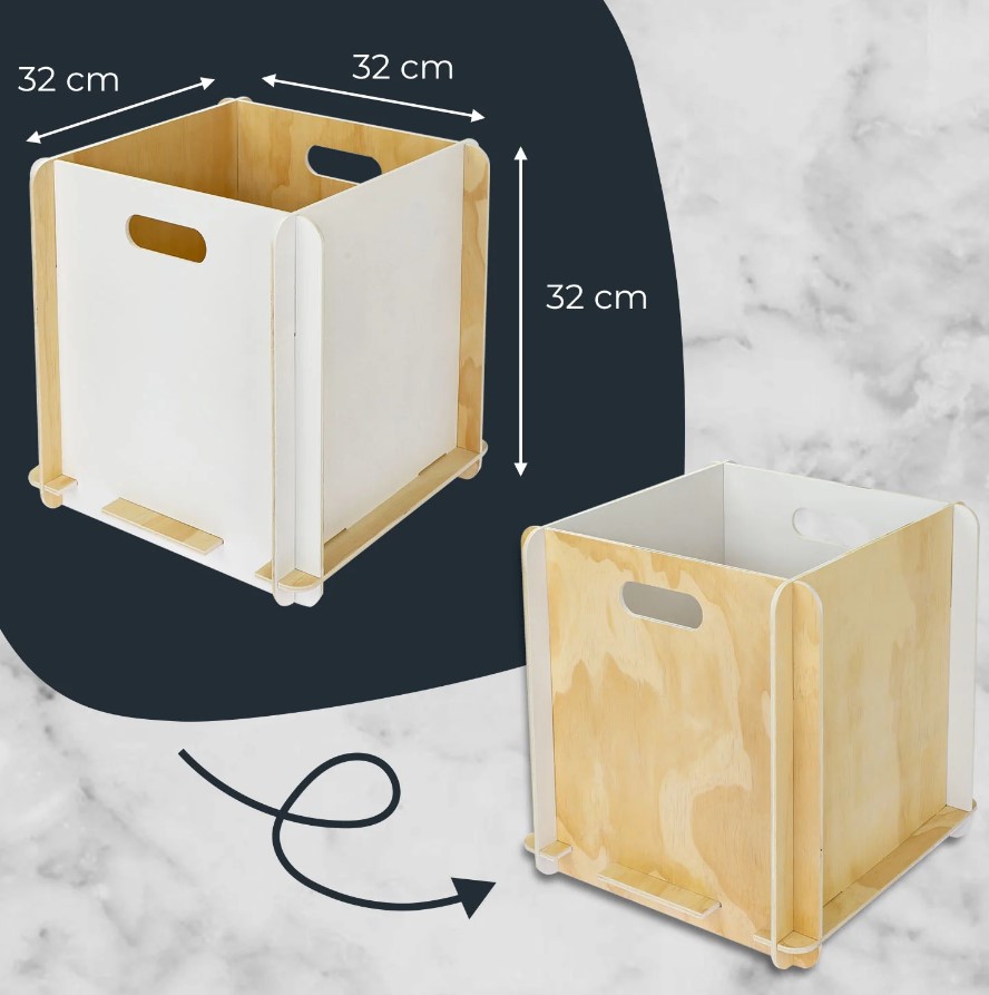 HMF Aufbewahrungsbox aus Holz zum Zusammenstecken weiß