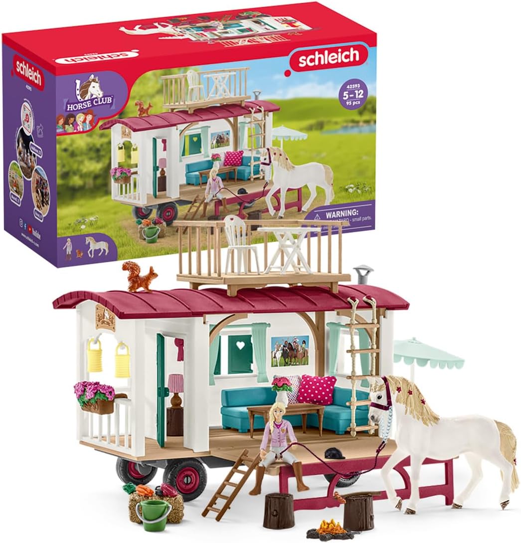 Schleich 42593 HORSE CLUB Wohnwagen für geheime Club Treffen Spielset Pferde Figur