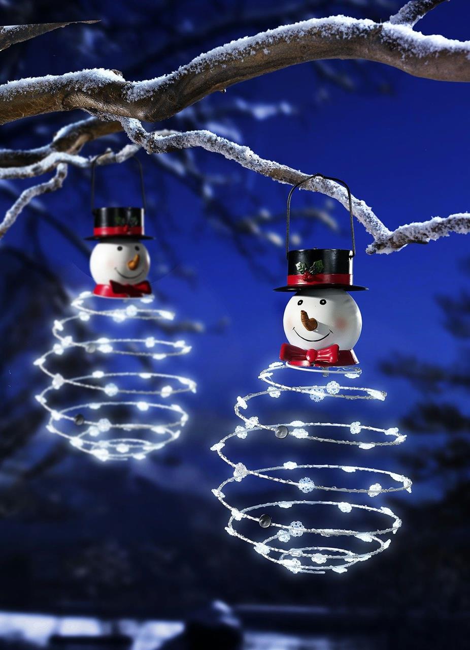 Solar Hängeleuchte Schneemann
