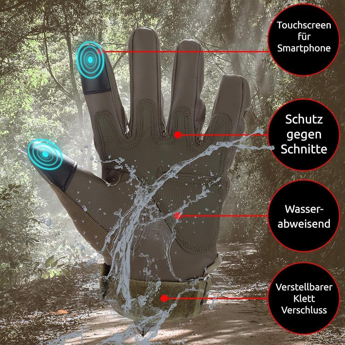 Handschuh, Touchscreen, Wasserdicht, Schutz, Verstellbar