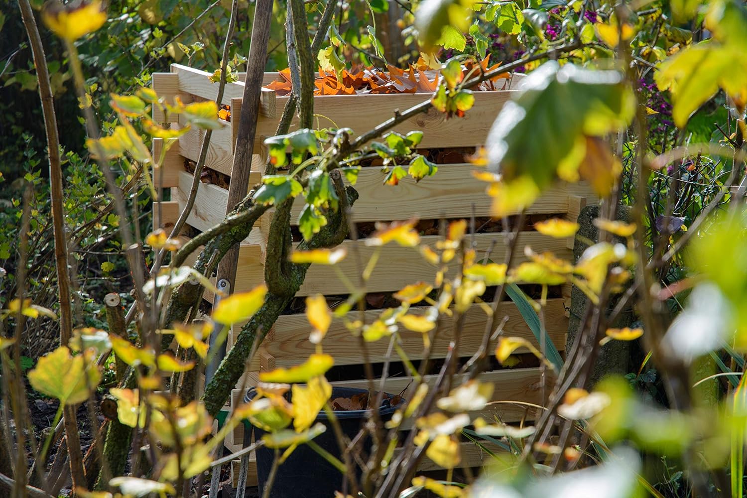 Dobar Komposter Stecki Holz-Komposter mit Stecksystem Kompostbehälter Gartenkomposter 320L