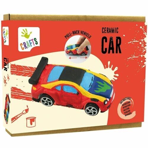 Crafts Rennauto mit Pull Back Funktion zum selbst bemalen Keramik für Kinder Keramikauto Auto Spielzeug
