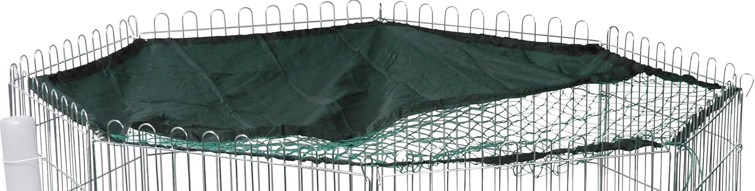 dobar Freilaufgehege Sonnenschutz 8-eckig Nylon Sonnenschutz für Freilaufgehege - Sonnenschutz für Kleintiergehege - Raubtier und Raubvogelschutz 135 x 135 cm Dunkelgrün