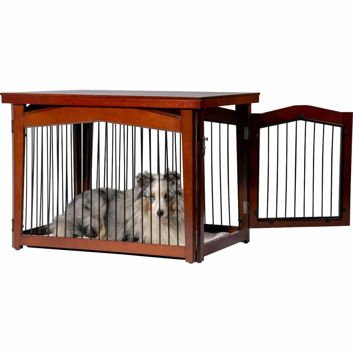 Hundekäfig, Hundebox, Hundetransportbox, Holzrahmen, Metallstäbe