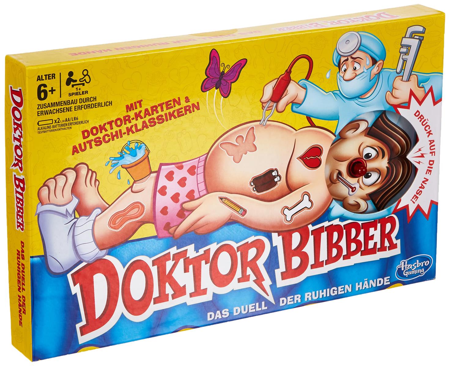 Hasbro Gaming B2176398 Doktor Bibber elektronisches Brettspiel mit Karten und Autschis, Brettspiel für Kinder ab 6 Jahren, für 1 oder mehr Spieler, Kindergeschenk