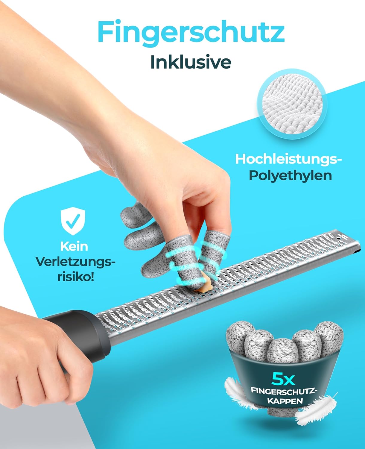 Brendo Premium Zester Reibe Käsereibe Knoblauchreibe Muskatnuss Reibe Zitronenreibe Ingwerreibe