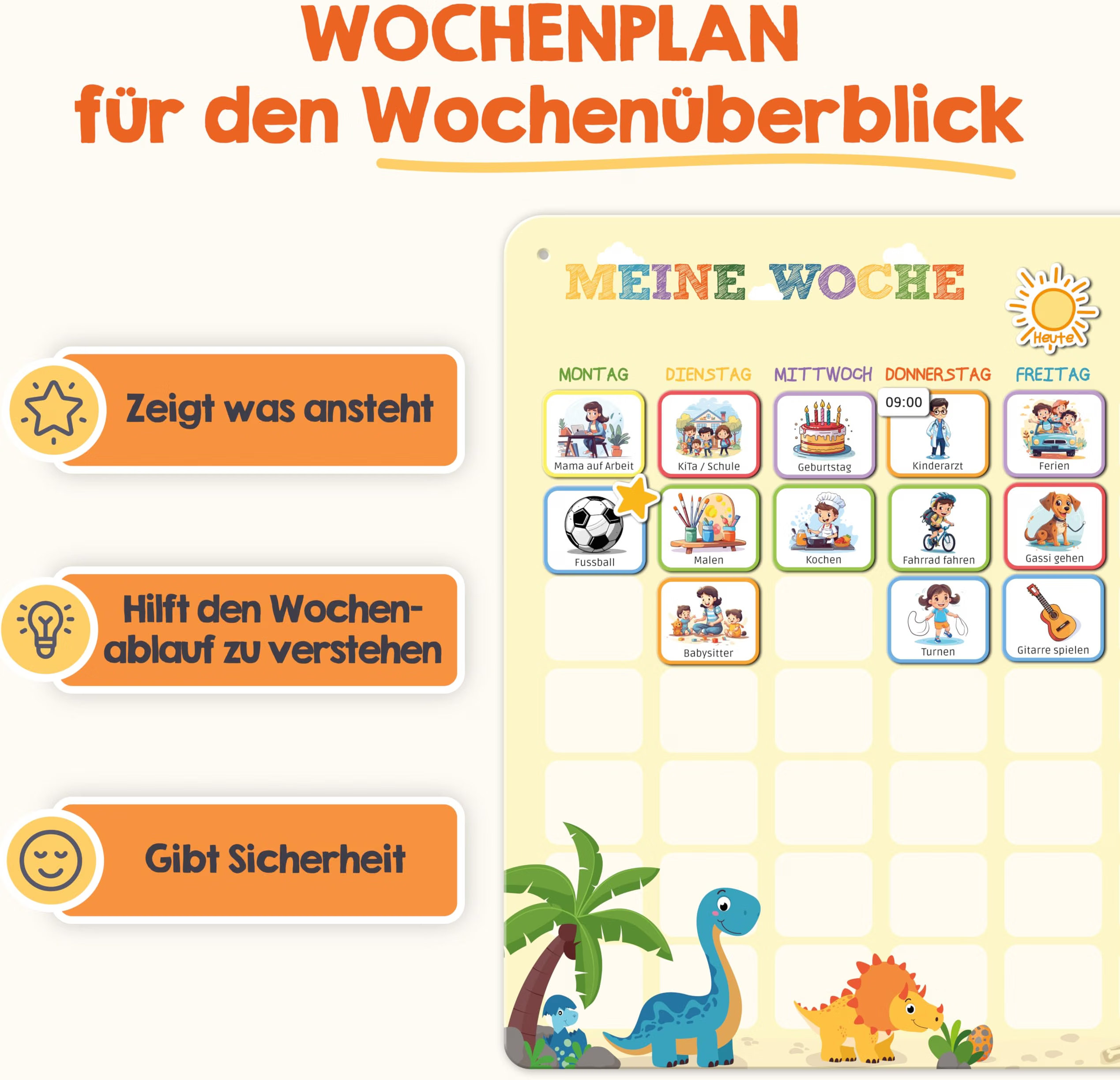 Woche, Plan, Kinder, Karte, Aktivität