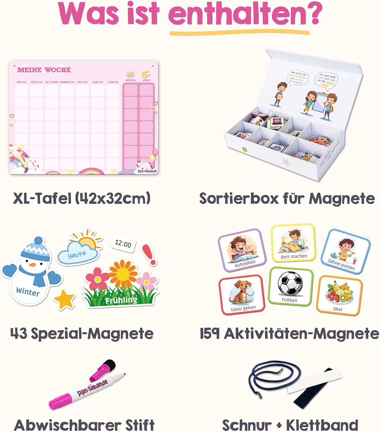 Tafel, Sortierbox, Magnet, Sticker, Stift