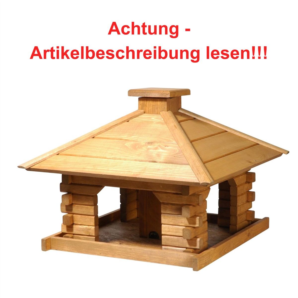 Dobar Vogelfutterhaus Blockhaus-Stil Futtersilo Vogelhaus Vogelvilla Holz Futterhaus DH208