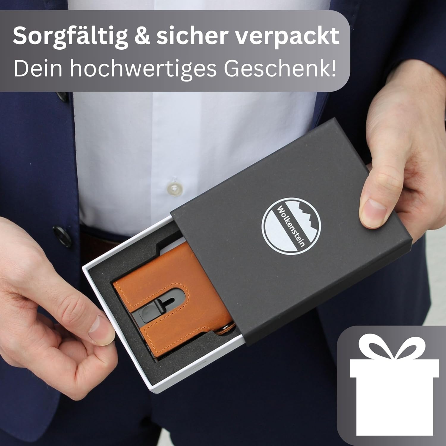 Wolkenstein Slim Wallet mit Münzfach Portmonee Kartenetui Geldbörse braun