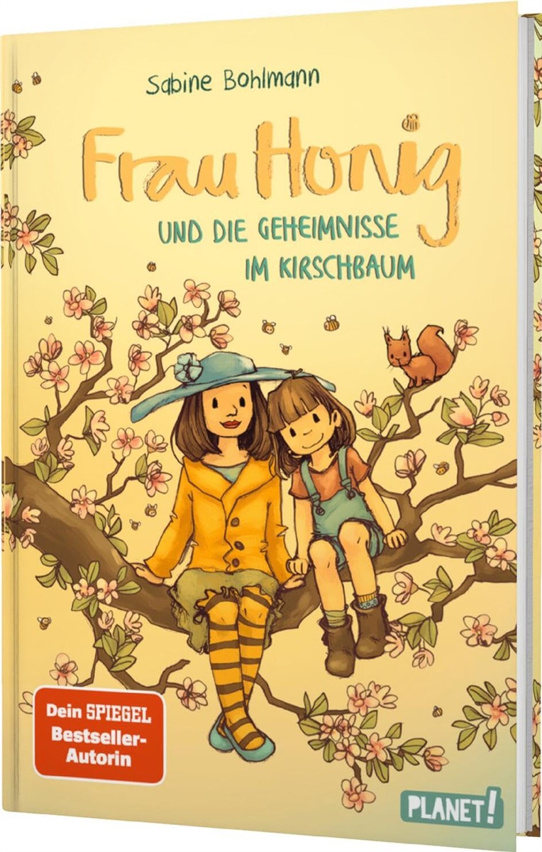 Kinderbuch, Fräulein, Kirschbaum, Blütenzweige, Mädchen Junge