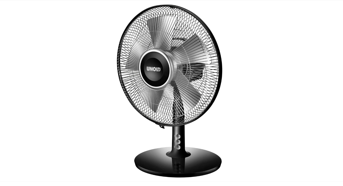 Unold Silverline Tischventilator 25 cm Schwarz/Silber 25 W mit Tragegriff