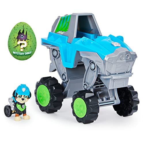 PAW PATROL Dino Rescue Deluxe Fahrzeug von Rex, inklusive Rex-Spielfigur und Überraschungs-Dinosaurier, Spielzeug geeignet für Kinder ab 3 Jahren