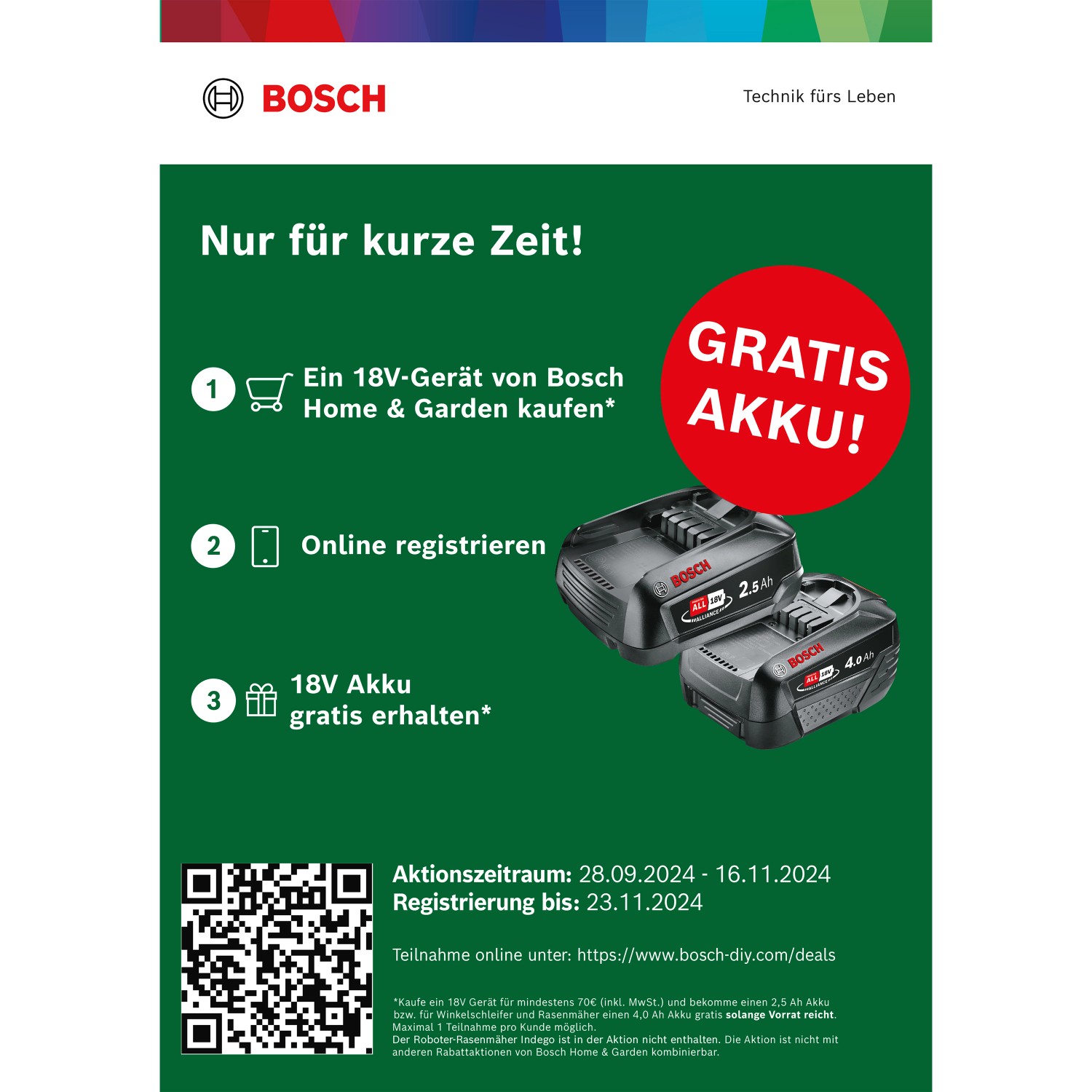 Bosch Akku Rasentrimmer EasyGrassCut 18V 230 mit Akku und Ladegerät