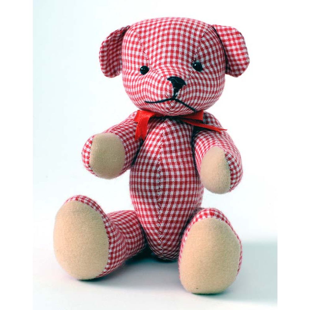 Teddybär, Popart Teddy, Stofftier aus toll gemusterten Stoffen: Glencheck, Gingham, Hahnentritt, Mil