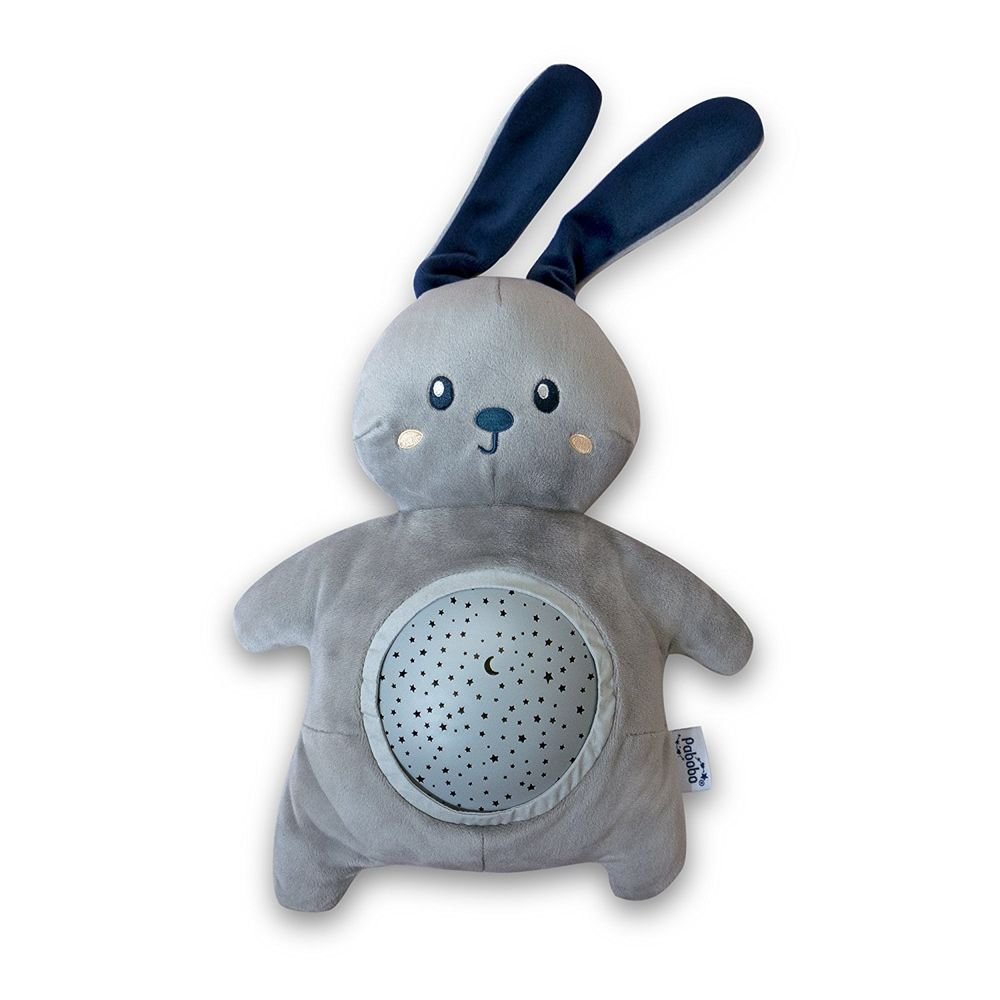 Pabobo - Mimi Bunny - musikalische Nachtlicht Kaninchen Star Projektor - Baby / Kind Teddy –grau