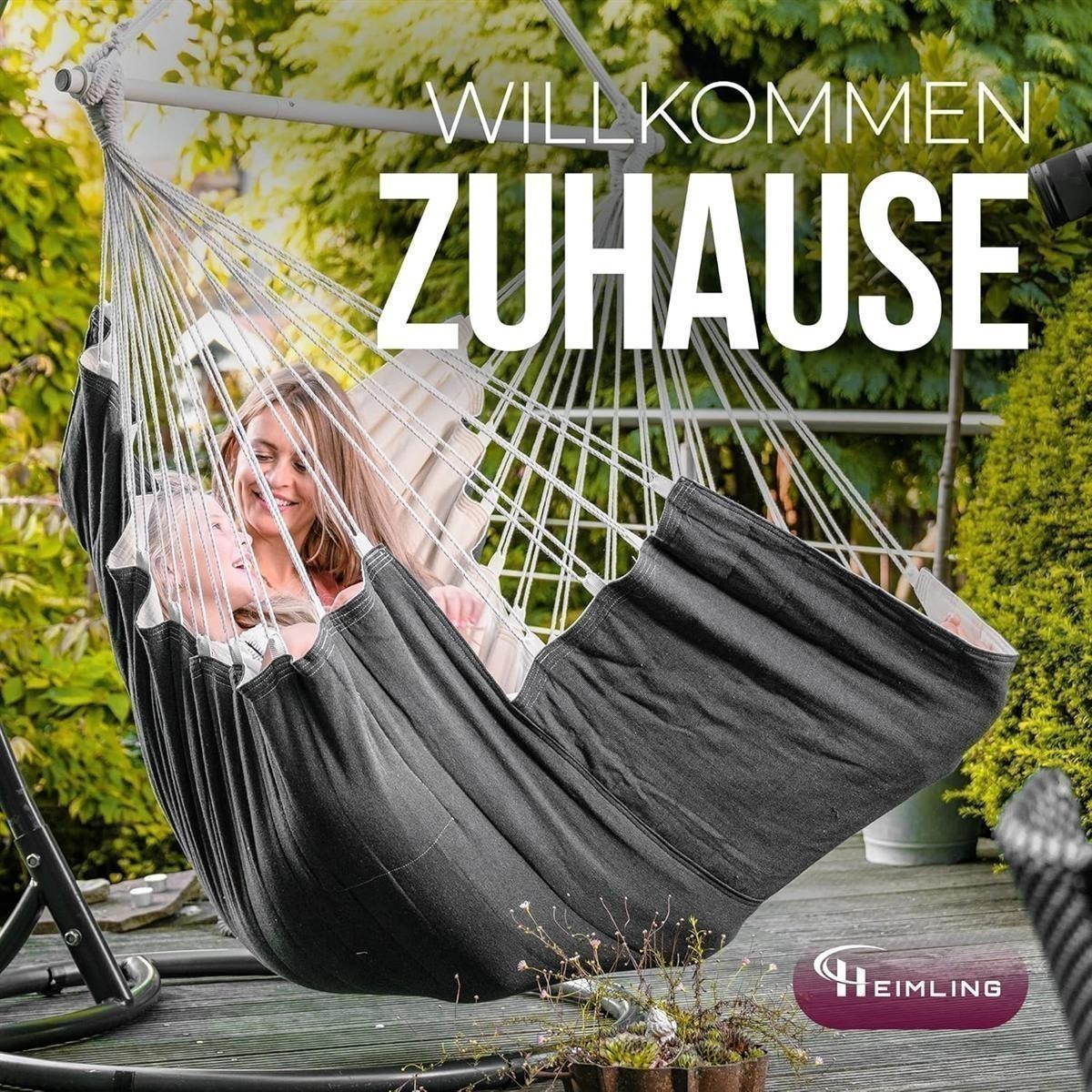 hängematte, hängemattenstuhl, outdoor, garten, schwarz