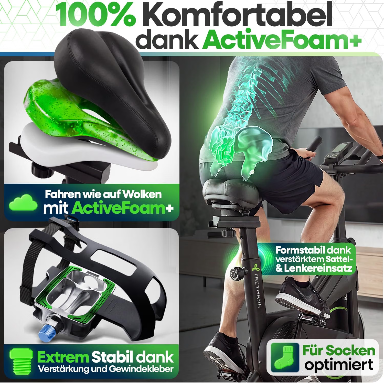 Fahrrad-Organizer, Sattel, ActiveFoam+, Sicherheits-Feedback, Ergonomie