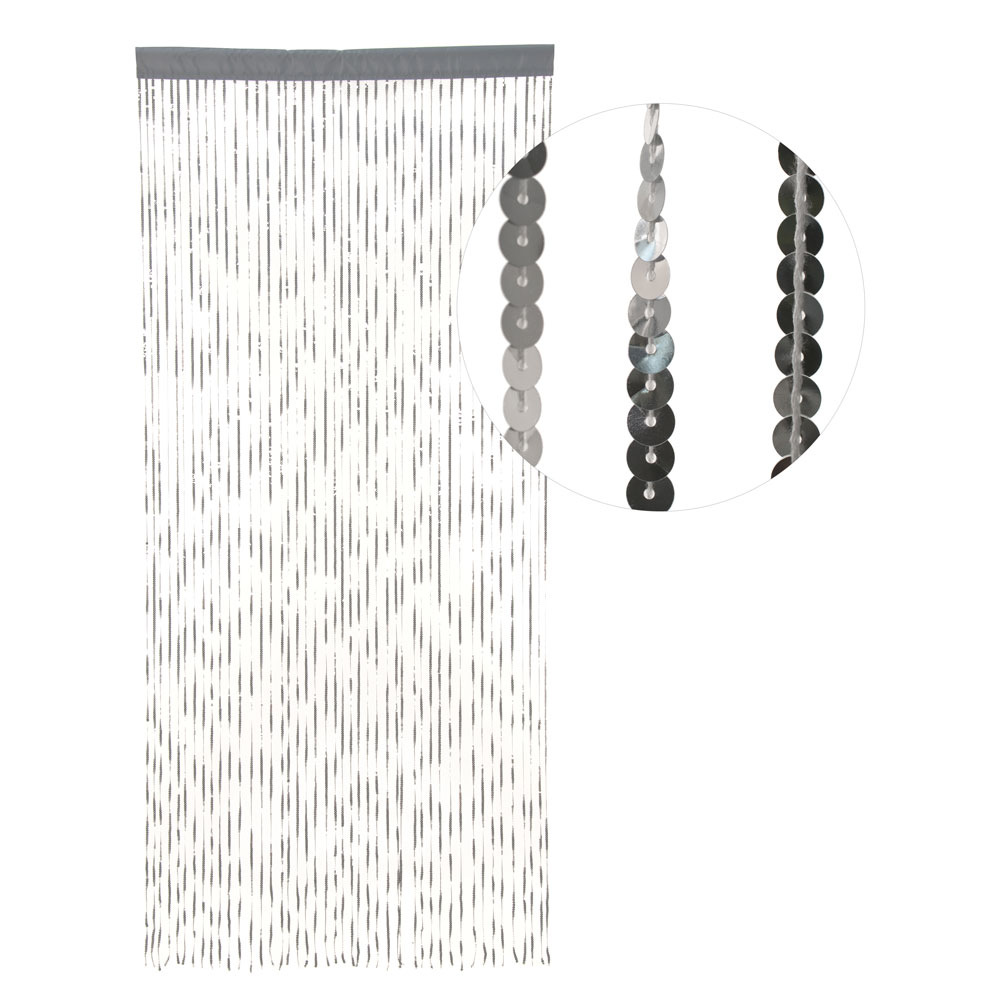 Türvorhang SILBER aus PAILETTEN, 90 cm x 200 cm