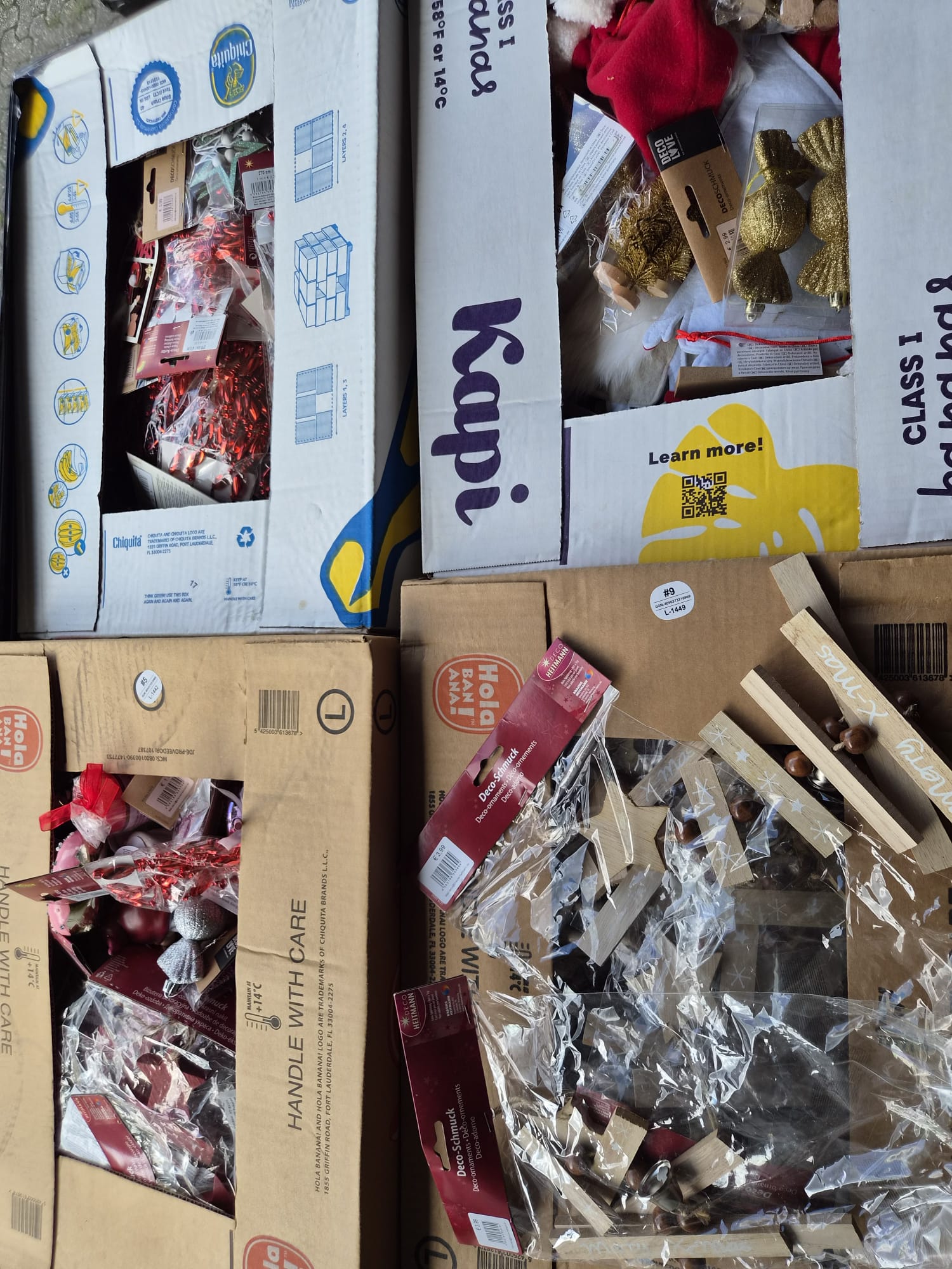 Kartonbox, Weihnachtsdeko, Holzwerkzeug, Verpackung, Vorratspackung