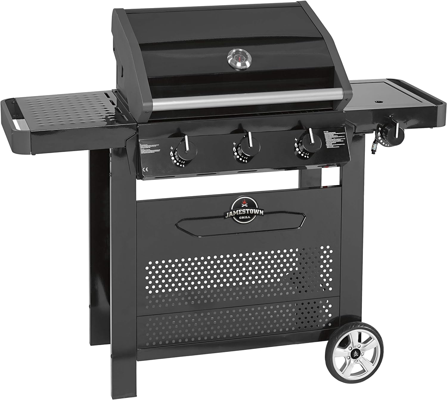 Jamestown PERCY 3-Brenner Gasgrill Seitenbrenner Grill
