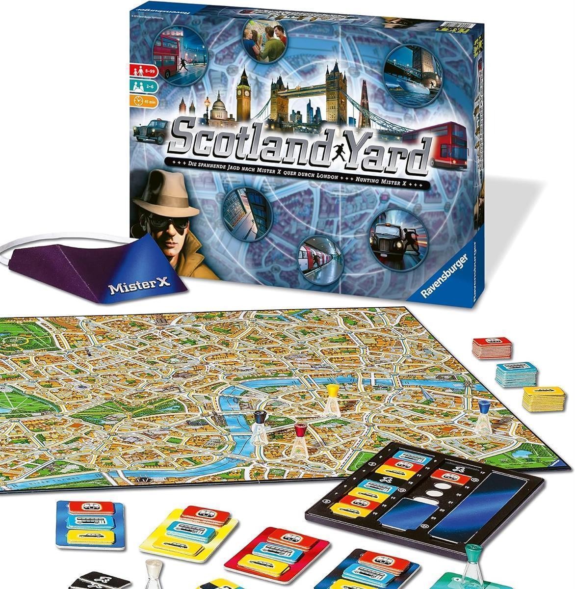Brettspiel, Scotland Yard, MysterX, Detektivspiel, Kartenset