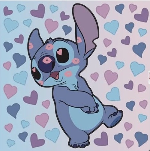 Komar Deco-Sticker Disney Stitch Hearts 33 x 33 cm Wandtattoo