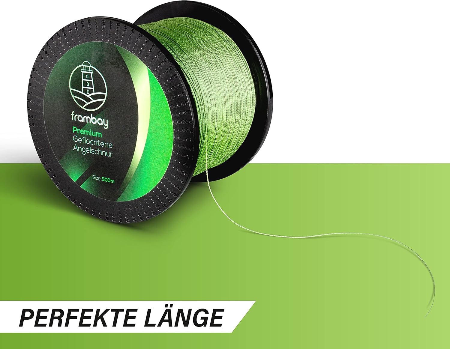 Frambay Geflochtene Angelschnur mit starker 4-Fach Flechtung Angelschnur geflochten und flexibel I Fishing Line Angelsehne Angel Schnur - 500m & 150m