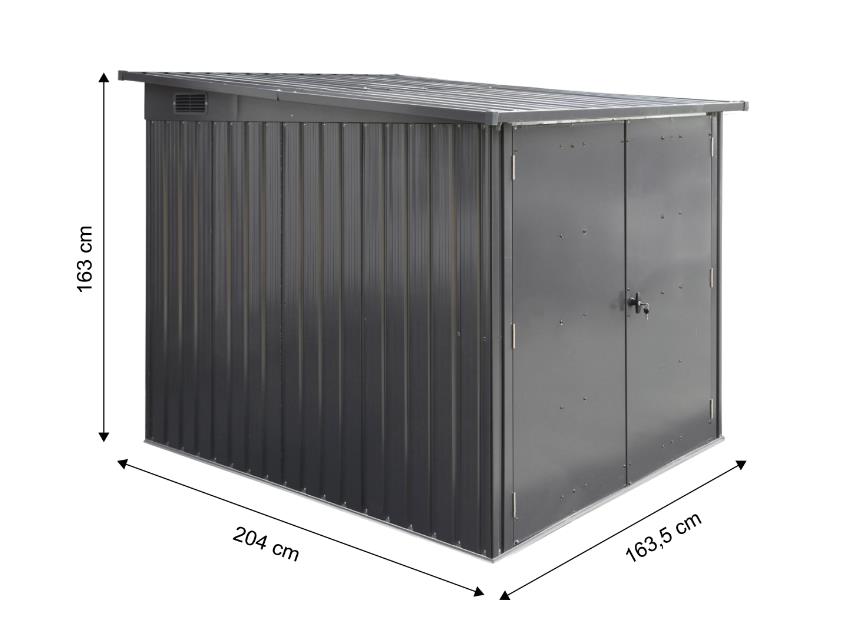 Floraworld Fahrradgarage 3 Fahrräder Anthrazit 163,5 cm x 204 cm