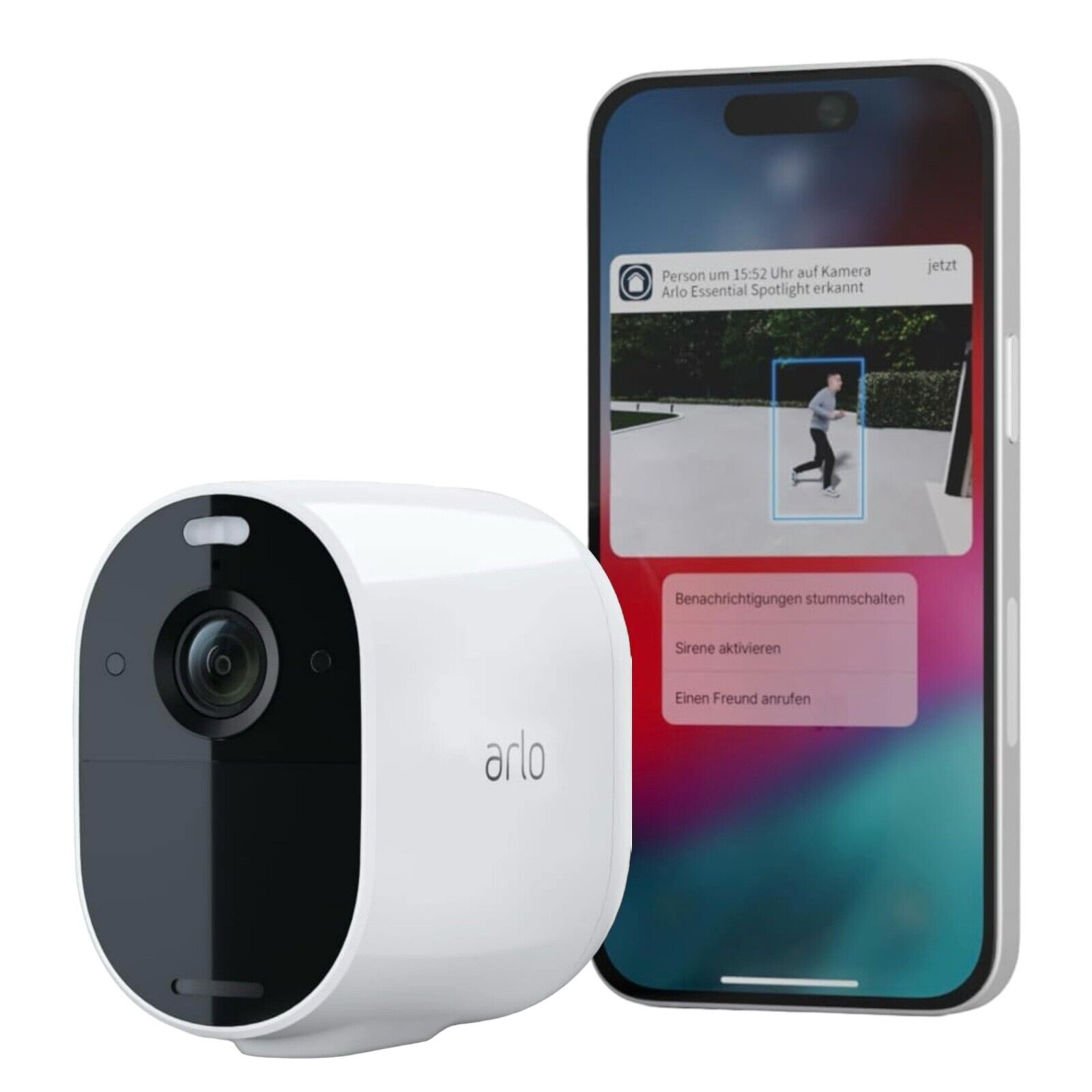 Arlo VMC20301 00EUS Essential Kamera WLAN Überwachungskamera Außenkamera kabellos mit Akku
