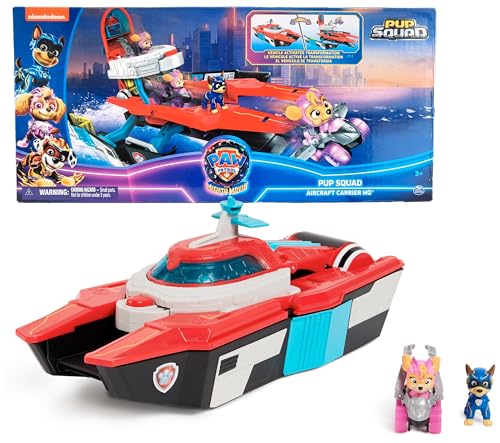PAW PATROL: Der Mighty Kinofilm, Pup Squad Mini Marine Hauptquartier Spielset mit Skye Spielzeugauto und Chase Spielfigur, Spielzeug geeignet für Kinder ab 3 Jahren
