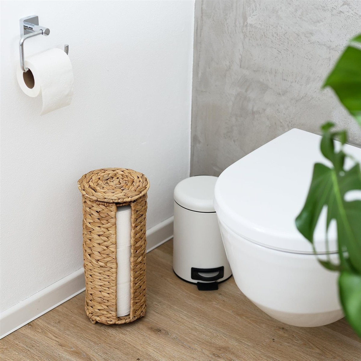 Toilet, Badezimmer, Toilettenpapier, Mülleimer, Pflanze