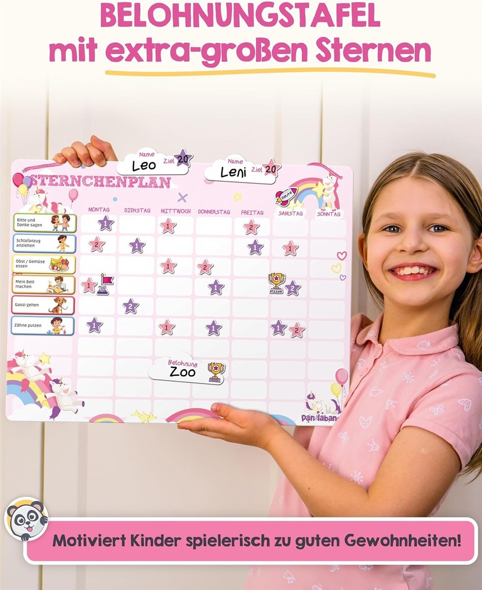 Poster, Belohnungstafel, Sternenplan, Tiermotiv, Kinder