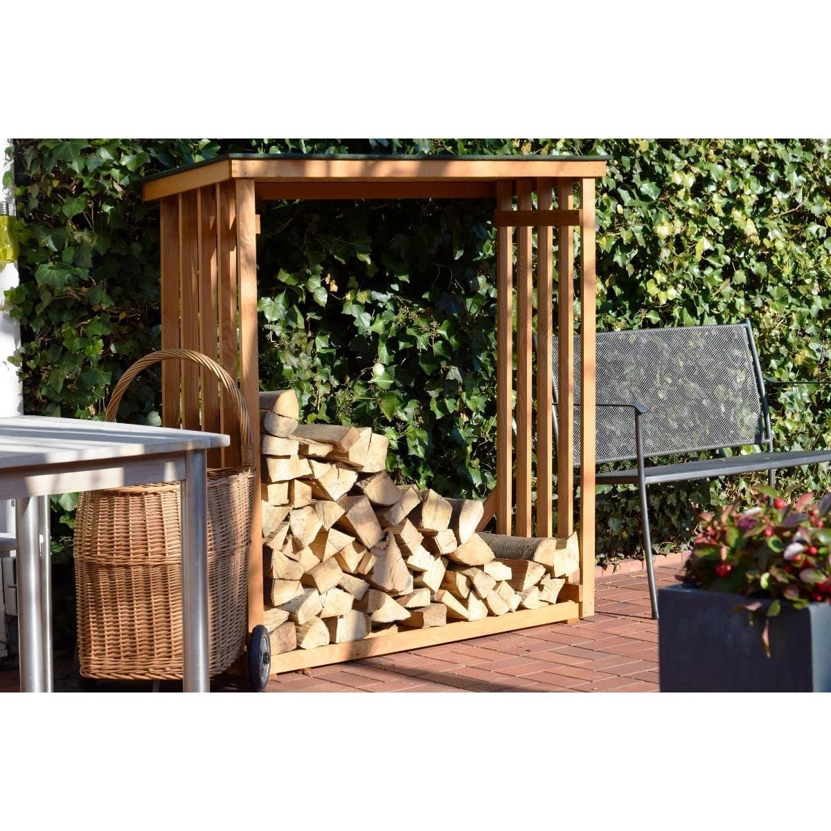 Holzfeuerholzregal, Holzholzregal, Kaminholzhalter, Holzstapel, Gartenambiente