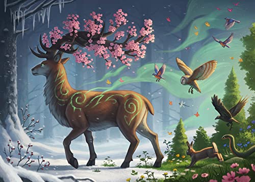 Ravensburger Puzzle 17385 Der Hirsch als Frühlingsbote - 1000 Teile Puzzle für Erwachsene und Kinder ab 14 Jahren